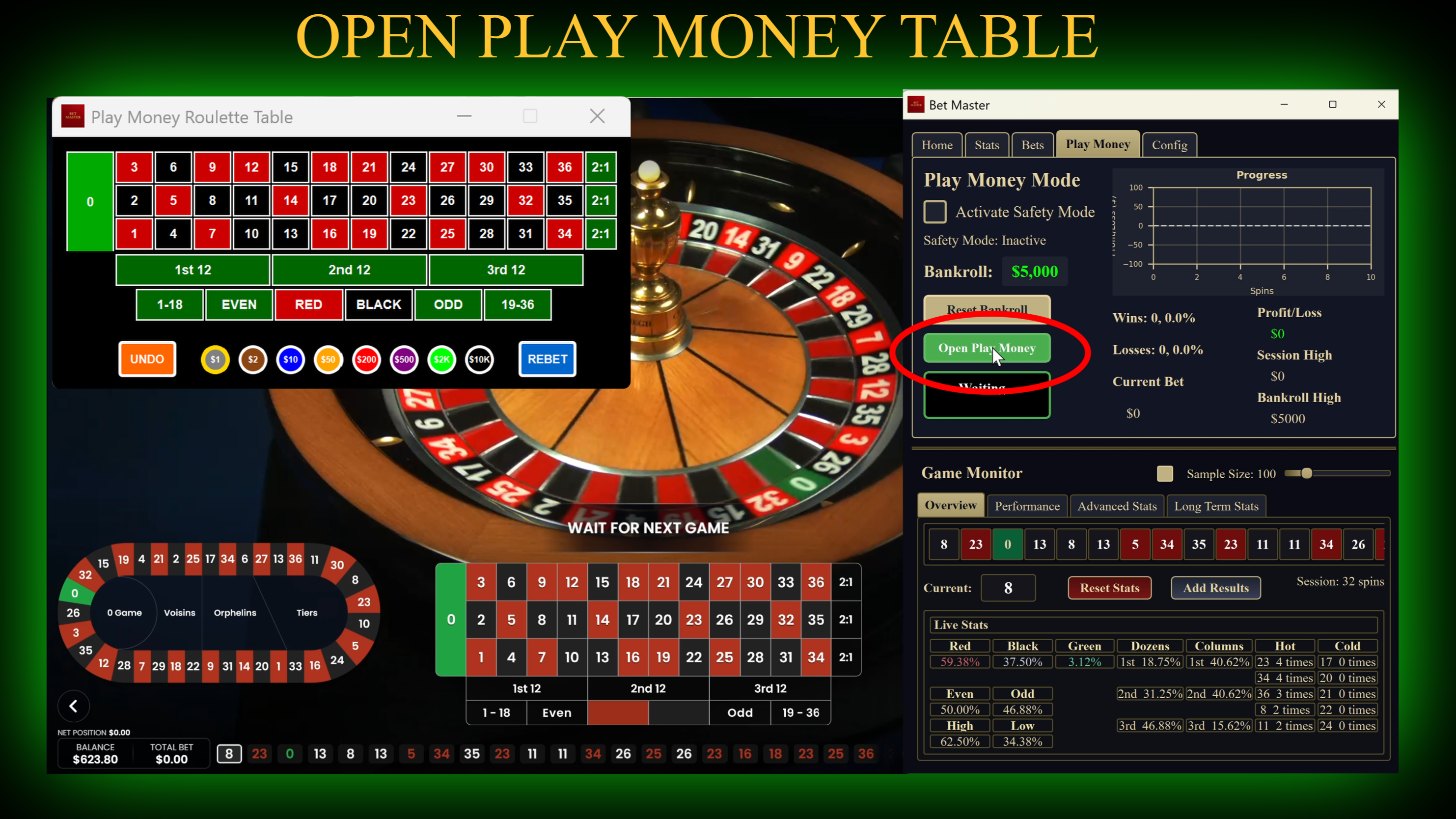 Open Play Money Table