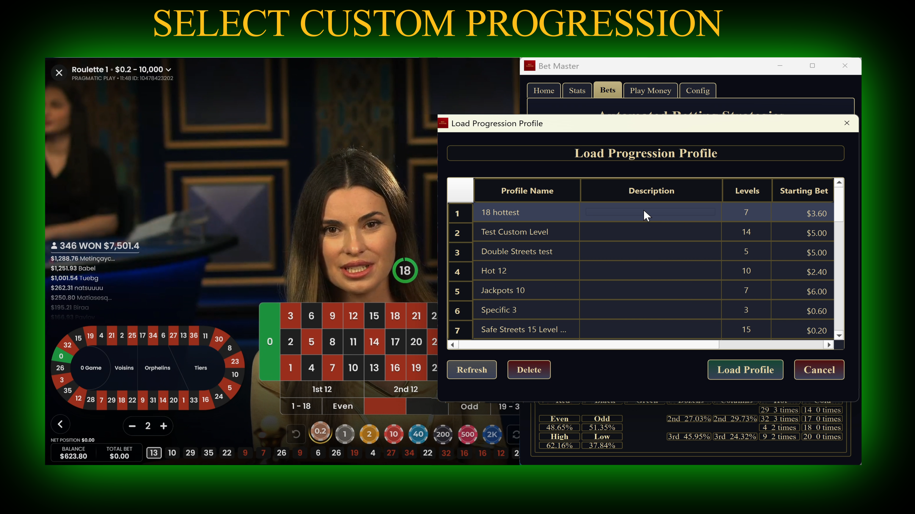 Select Custom Progression